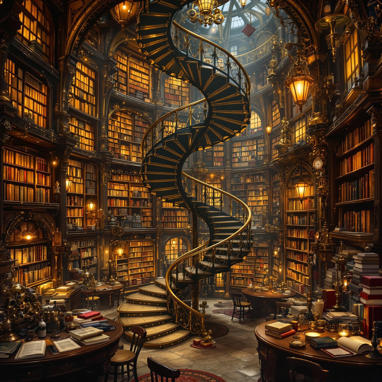 Biblioteca infinita steampunk